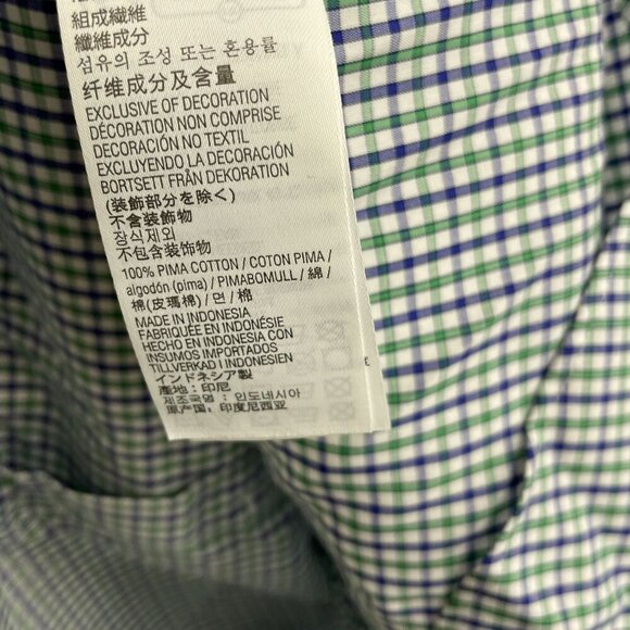 NWOT Kirkland Signature Men's 15.5 Traditional Fit Dress Shirt Green Plaid - Picture 7 of 9